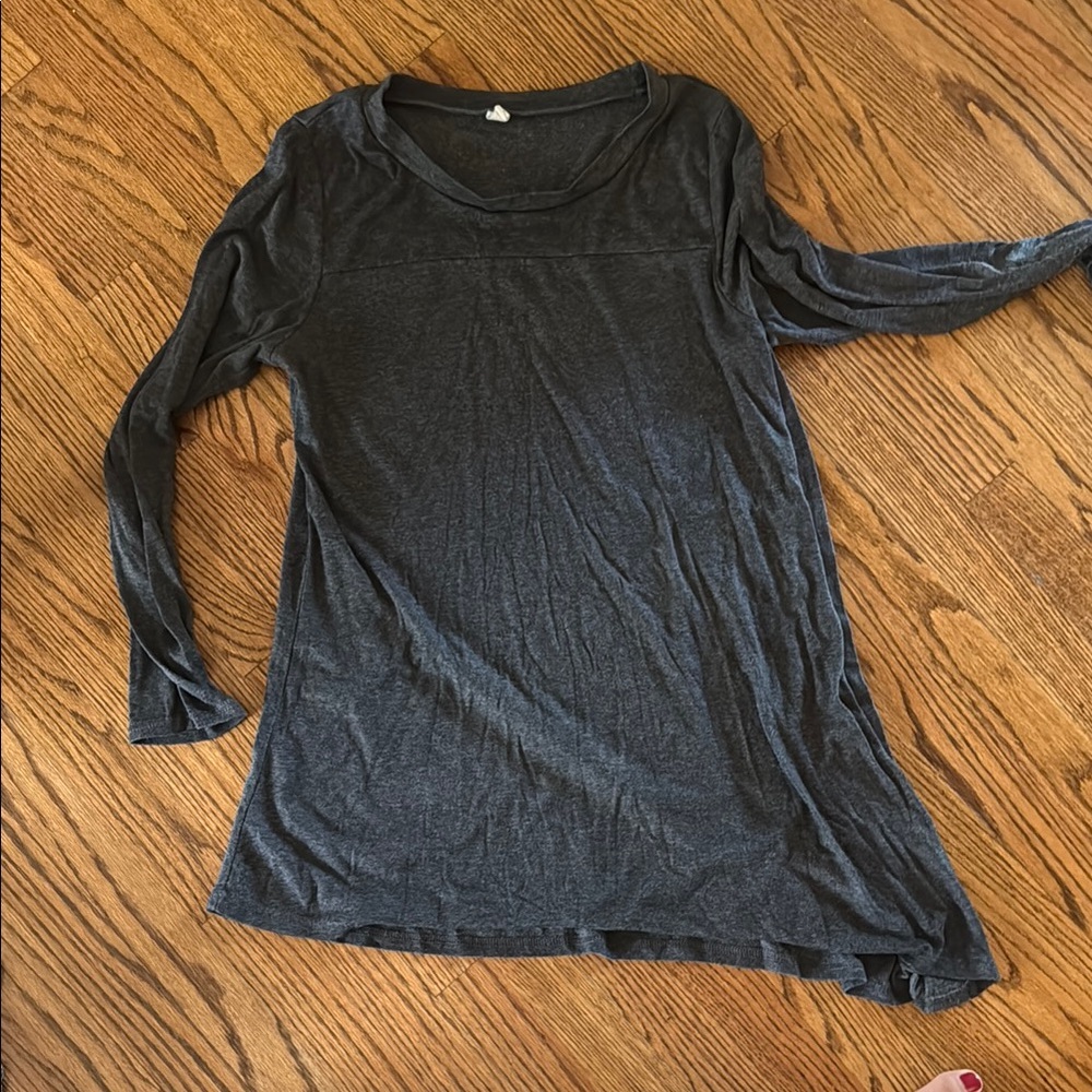 Charcoal Gray Long Sleeve Women's Top